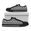 Black And White Playing Card Suits Print Black Low Top Sneakers