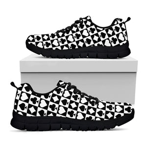 Black And White Playing Card Suits Print Black Sneakers