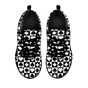 Black And White Playing Card Suits Print Black Sneakers