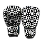 Black And White Playing Card Suits Print Boxing Gloves