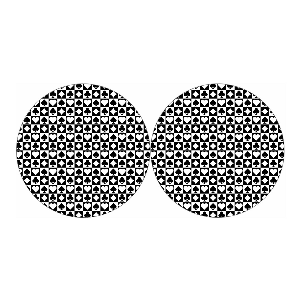 Black And White Playing Card Suits Print Car Coasters