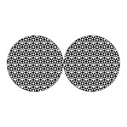 Black And White Playing Card Suits Print Car Coasters