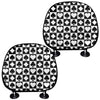 Black And White Playing Card Suits Print Car Headrest Covers