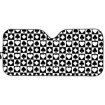 Black And White Playing Card Suits Print Car Sun Shade