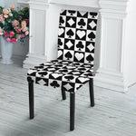 Black And White Playing Card Suits Print Dining Chair Slipcover