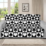 Black And White Playing Card Suits Print Futon Protector