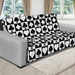 Black And White Playing Card Suits Print Futon Protector