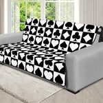 Black And White Playing Card Suits Print Futon Protector