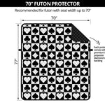 Black And White Playing Card Suits Print Futon Protector