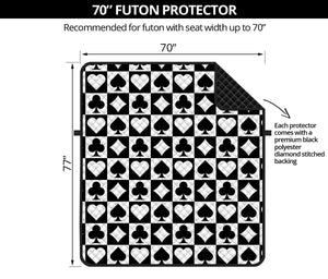 Black And White Playing Card Suits Print Futon Protector