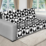 Black And White Playing Card Suits Print Futon Protector