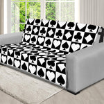 Black And White Playing Card Suits Print Futon Protector