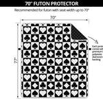 Black And White Playing Card Suits Print Futon Protector