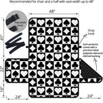 Black And White Playing Card Suits Print Half Sofa Protector