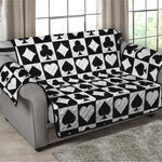 Black And White Playing Card Suits Print Loveseat Protector