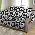 Black And White Playing Card Suits Print Loveseat Protector