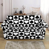 Black And White Playing Card Suits Print Loveseat Slipcover