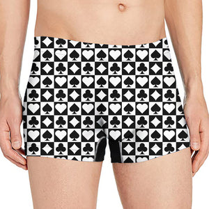 Black And White Playing Card Suits Print Men's Boxer Briefs