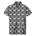Black And White Playing Card Suits Print Men's Short Sleeve Shirt
