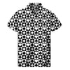 Black And White Playing Card Suits Print Men's Short Sleeve Shirt