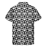 Black And White Playing Card Suits Print Men's Short Sleeve Shirt