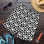 Black And White Playing Card Suits Print Men's Shorts