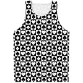 Black And White Playing Card Suits Print Men's Tank Top