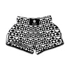 Black And White Playing Card Suits Print Muay Thai Boxing Shorts