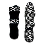 Black And White Playing Card Suits Print Muay Thai Shin Guard