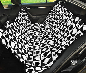 Black And White Playing Card Suits Print Pet Car Back Seat Cover