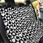 Black And White Playing Card Suits Print Pet Car Back Seat Cover