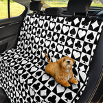 Black And White Playing Card Suits Print Pet Car Back Seat Cover