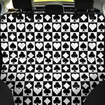 Black And White Playing Card Suits Print Pet Car Back Seat Cover