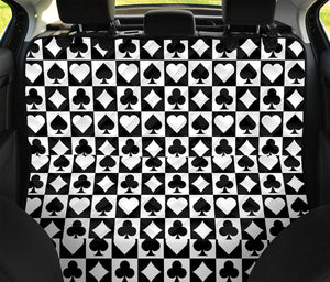 Black And White Playing Card Suits Print Pet Car Back Seat Cover