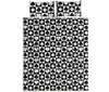 Black And White Playing Card Suits Print Quilt Bed Set