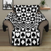 Black And White Playing Card Suits Print Recliner Protector