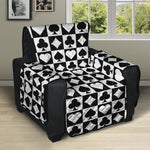 Black And White Playing Card Suits Print Recliner Protector