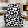 Black And White Playing Card Suits Print Recliner Slipcover