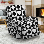 Black And White Playing Card Suits Print Recliner Slipcover