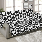 Black And White Playing Card Suits Print Sofa Protector