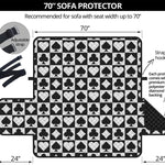 Black And White Playing Card Suits Print Sofa Protector