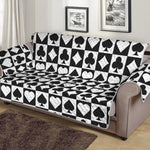 Black And White Playing Card Suits Print Sofa Protector