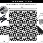 Black And White Playing Card Suits Print Sofa Protector