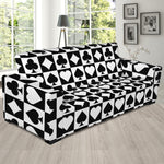 Black And White Playing Card Suits Print Sofa Slipcover