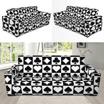 Black And White Playing Card Suits Print Sofa Slipcover