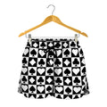Black And White Playing Card Suits Print Women's Shorts