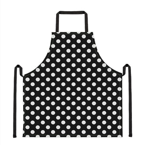 Black And White Polka Dot Pattern Print Apron