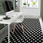 Black And White Polka Dot Pattern Print Area Rug