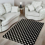 Black And White Polka Dot Pattern Print Area Rug