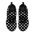 Black And White Polka Dot Pattern Print Black Sneakers